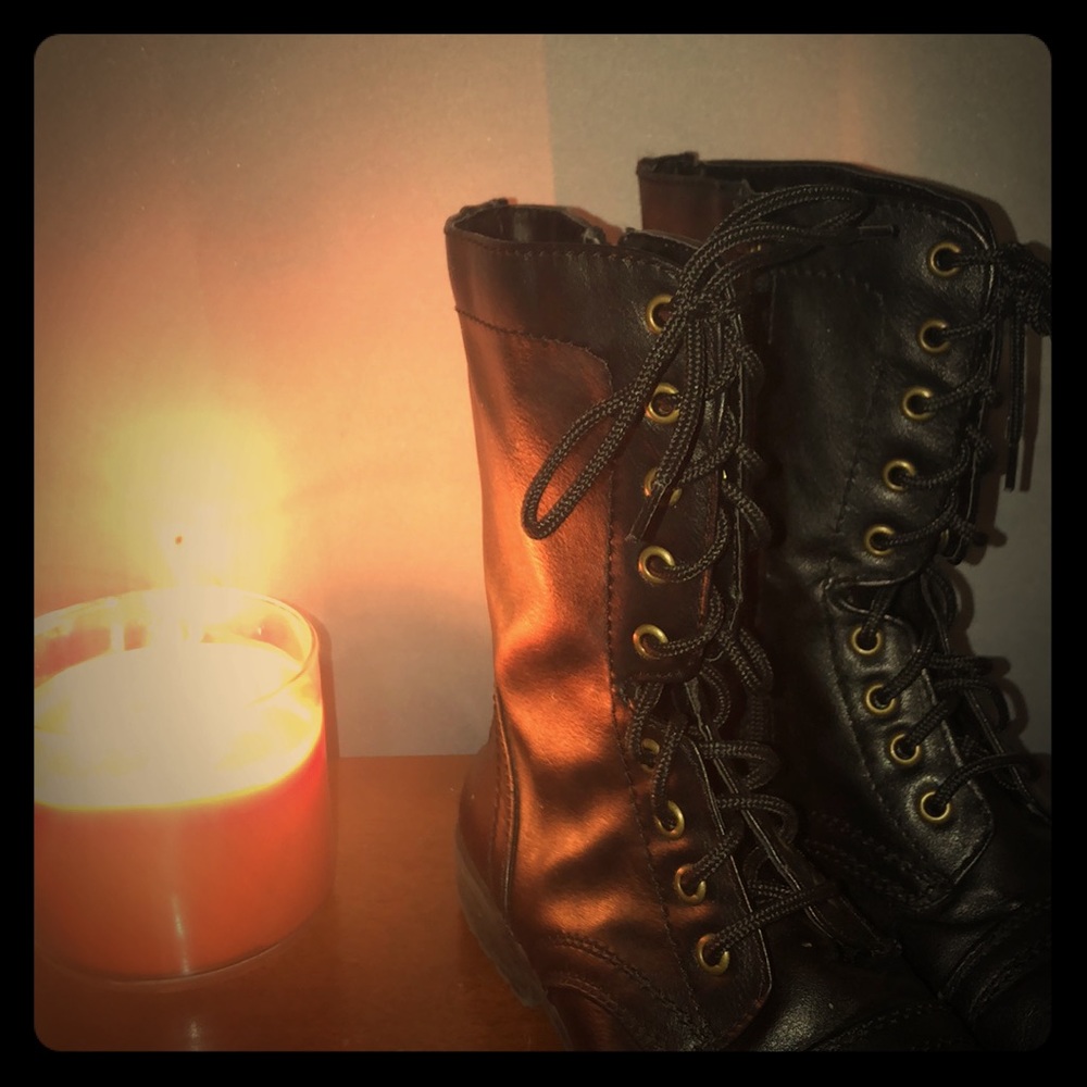 Black Combat Boots (RARELY WORN)